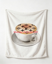 LV Latte Art Blanket Monogram Coffee Throw 156